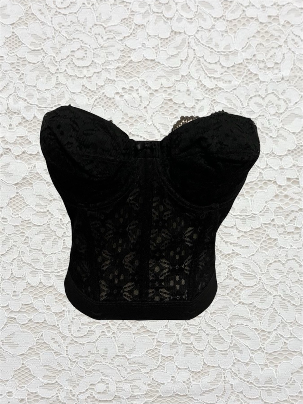 vintage black lace corset top